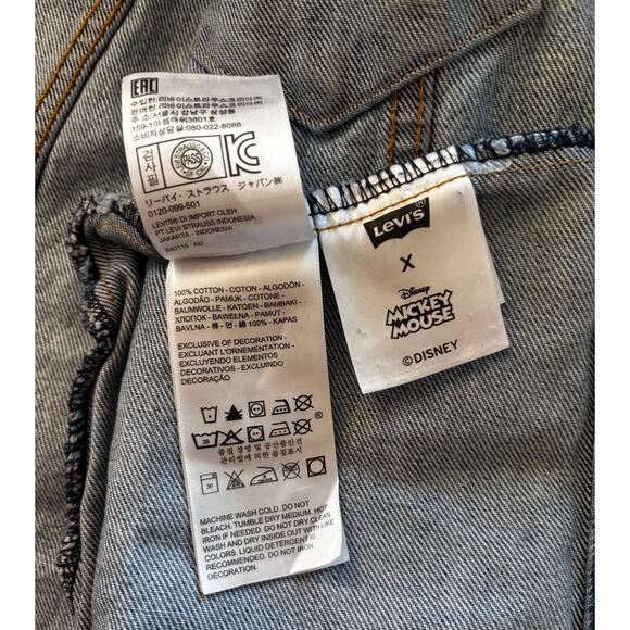 Levi's X Disney Mickey Mouse Women’s Denim Button Up Jacket Size L - Picture 11 of 15